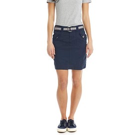 Suko jeans Womens Mid Rise Stretch Poplin Cargo Skirt with Belt 57050 Navy 6