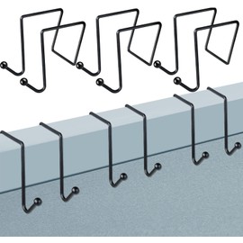 Gicare 6 Pack Cubicle Hooks, Double Cubicle Accessories Hanging Hook for Partition Wall Cubicle Panel, Black Cubicle Hangers for Office to Hanging Coats, Pictures, File Pockets, Hats, Purses, Bags