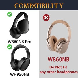 SOULWIT Professionelle Ersatzpolster Ersatz Ohrpolster für Edifier W860NB Pro, WH950NB ANC-Kopfhörer (nicht passend für W860NB), Polster mit weichem Proteinleder, hochdichter Geräuschisolierungsschaum