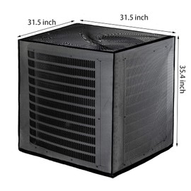 Nicunom Air Conditioner Cover, All Seasons Full Mesh AC Cover for Outside Unit Adjustable Outdoor AC Defender Covers Protect from Clogging of Debris, 31.5"x31.5"x35.4"