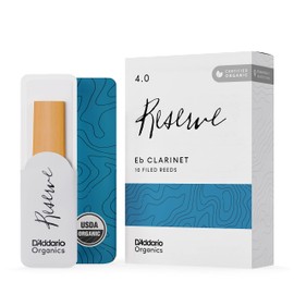 D'Addario Organic Reserve Eb Clarinet Reeds - Reeds for Clarinet - Individually Sealed - 4.0 Strength, 10 Pack