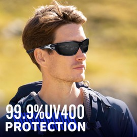 3 Pack Polarized Cycling Sunglasses Sports Sunglasses for Men Women, Mens Bike Goggles Wrap Around UV400 Protection for Cycling Fishing Driving (C)