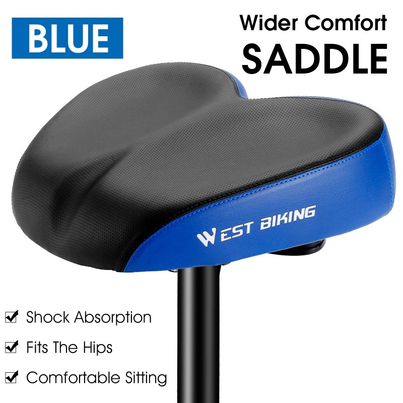 Wide Comfort Bike Saddle for Commuting – Dual Shock Absorption