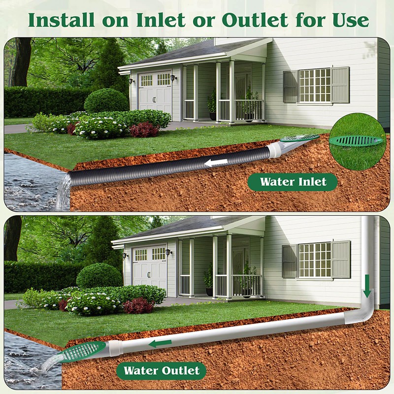 Apxton 4 Inch Green Angled Drainage Grate for Yard Drain,