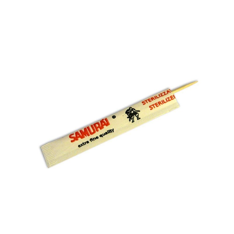 Samurai 341 CB Toothpicks Individually imbustati, Birch, Green, 6.6 x