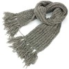 LOUDelephant Chunky Wool Knit Scarf - Plain - Oatmeal