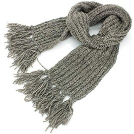 LOUDelephant Chunky Wool Knit Scarf - Plain - Oatmeal