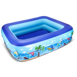 Inflatable Paddling Pool, 110 x 83 x 34 cm, Children's Pool, Paddling Pool for Children, Inflatable Children's Pool, Swimming Pool for Outdoor Garden