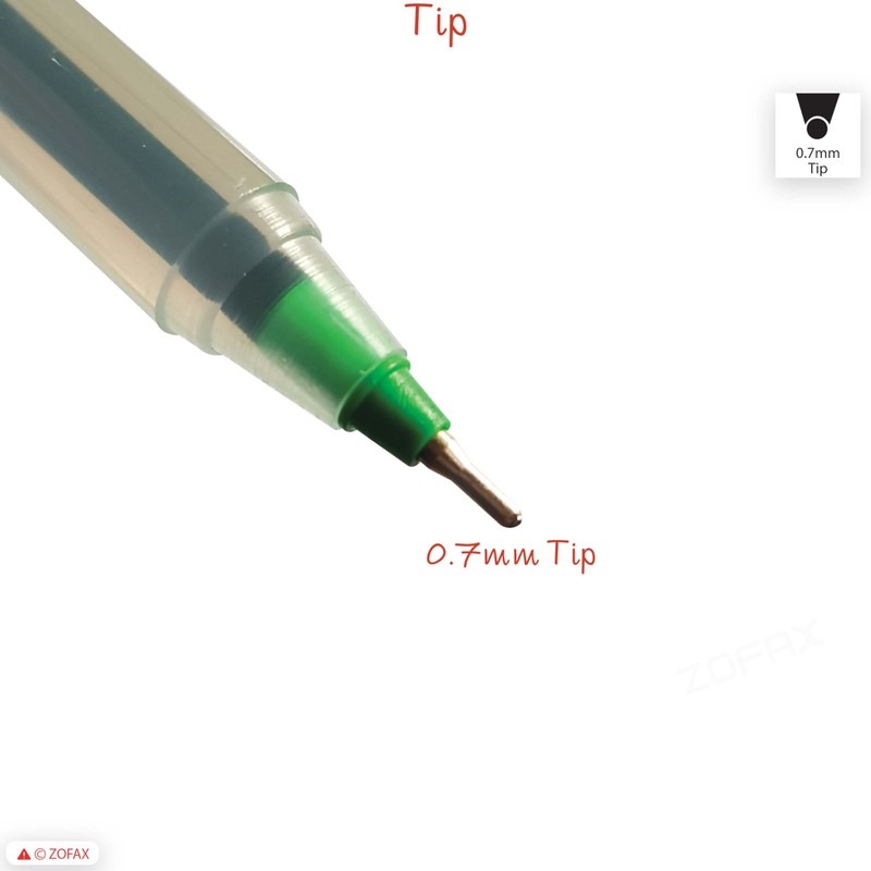 SAINO Softek Ballpoint Pens, GREEN, Fine Point (0.7mm), Pack of