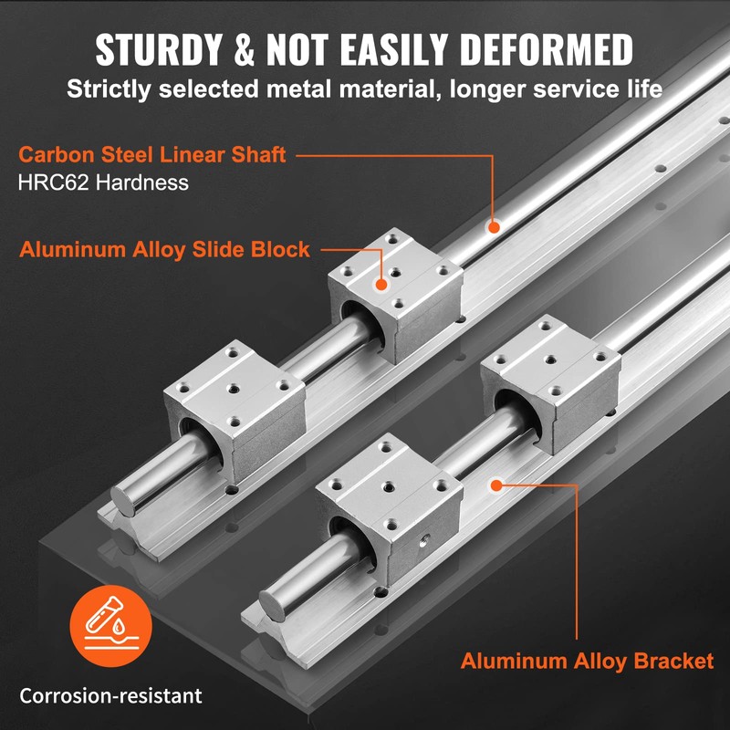 VEVOR Linear Rail Slide SBR20-800mm 2 PCS and 4 PCS