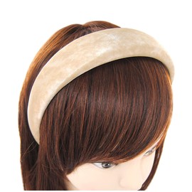 axy Wide Headband with Fabric Padded in Marble Look Elegant Beautiful Women's Headband Hair Accessories Hair Band HRK2AMar (Beige, Wide)