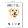 Golden Labrador Dog Birthday Card Happy Birthday Watercolour effect (envelope