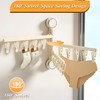 Drying Rack with 15 Clips and Drip Suction Cup Hanger