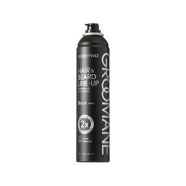 RED Pro GROOMANE Temporary Color Spray for Hair & Beard Line-Up, Barber Grade, Quick-Drying, 2X Longer-Lasting (Up to 20 Washes), Precision Nozzle, No Ammonia, Peroxide (Black, 6.6oz)