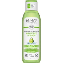 lavera Refreshing Shower Gel Natural Cosmetics Vegan Certified Shower Gel with Lime and Organic Lemongrass, Biodegradable Formulas without Mineral Oils, 250 ml