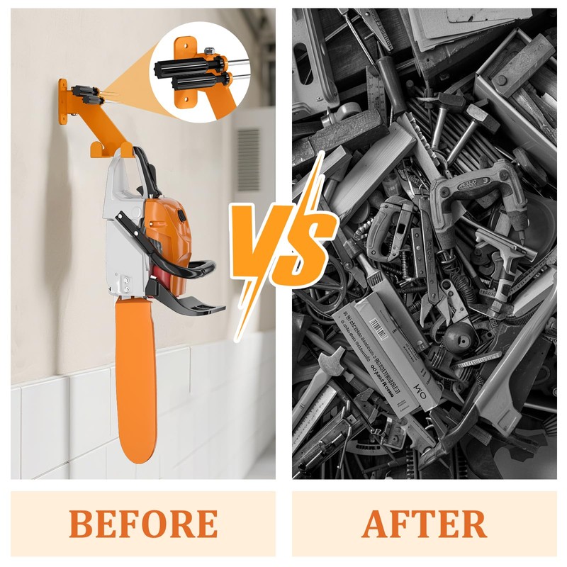Chainsaw Hanger, 3-in-1 Chainsaw Wall Mount Adjustable Screws for Variety