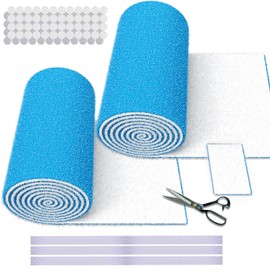 2 Rolls Air Vent Filters, 120" x 12" Cut to Size Air Filter (100+ Filters), MERV 8 Triple Vent Filters Kit for Floor Registers, Grilles, Ceiling, Wall HVAC Furnace Vents, With Adhesive Hook Tape