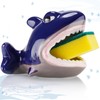 NiHome Fun Shark-Shaped Ceramic Sponge Holder with Open Mouth for