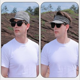 Cool Elastic Sports Running Headbands Packable Wide Brim Beach Sun Visor Hats Lightweight UPF 50+ UV Protection Sweat Workout Bands Foldable Summer Outdoor Baseball Sun Hats Golf Visor for Women Men