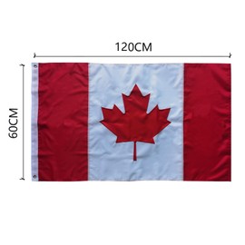 Canada flag Canadian Flag 2x4FT -(60x120cm) Embroidered Maple Leaf with Sewn Stripes Outdoors Indoors 210D Heavy Duty Polyester Flag Brass Grommets