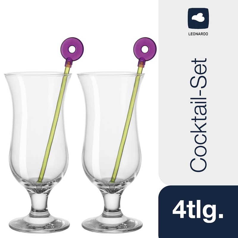 LEONARDO HOME 069198 GK Cocktailgläser Hurricane Bar 4-teilig, Glas