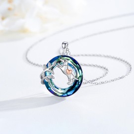 CHENGHONG Dachshund Necklace Gifts 925 Sterling Silver Cute Animal Dog Jewelry for Women Crystal Dachshund Gifts Lovers