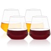 MICHLEY Large Stemless Wine Glasses Clear Tritan Plastic-Unbreakable Wine Cups