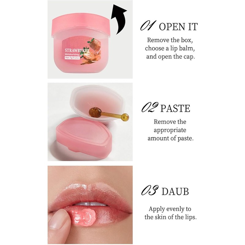 8PCS Mini Bálsamo de Labios y Máscara de Labios,Hidratante para