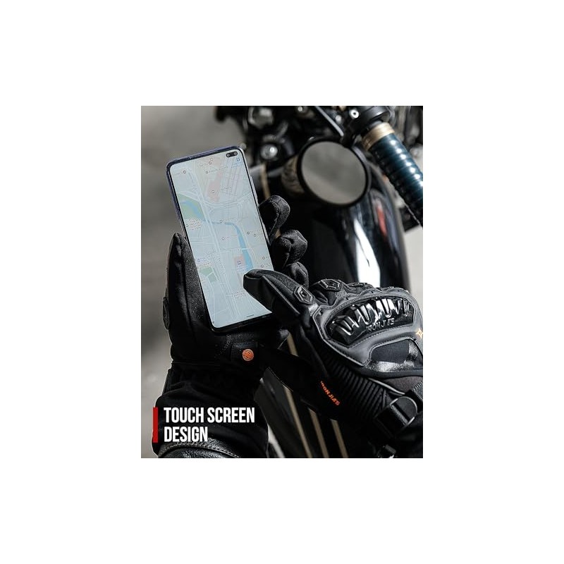 IRON JIA'S Guantes de Motocicleta para Invierno, con Pantalla táctil,