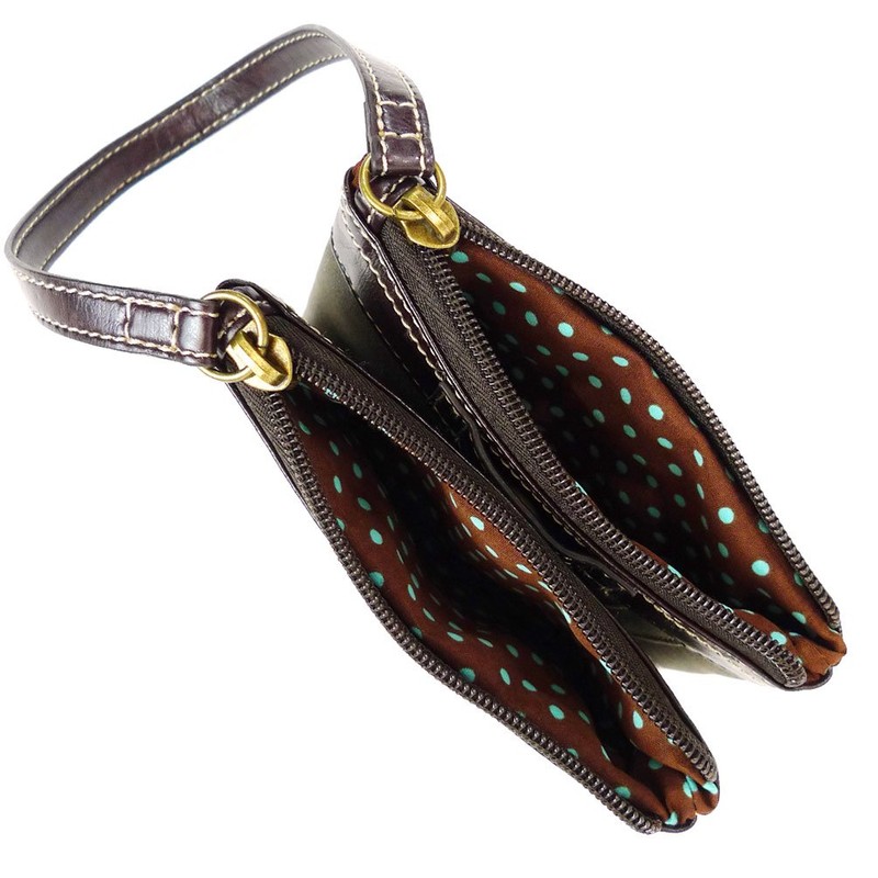 Chala Swing Crossbody Faux Leather Gift Messenger Bag with Double