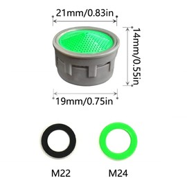 Faucet Aerator, 10 Pieces Plastic Faucet Aerator, Flow Restrictor, Filter with 10 Pieces Gasket for Faucet Replacement Parts in Bathroom Kitchen