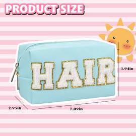 Gosuoa Preppy Makeup Bag,Skincare Bag,PU Leather Portable Waterproof Preppy Stuff for Travel Toiletry Bag,Makeup Bag for Girls Women