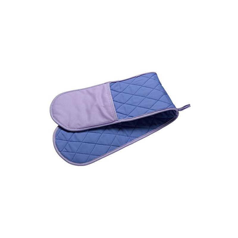 Plain Quilted Cotton Double Oven Glove Kitchen Pot Holder Contrast