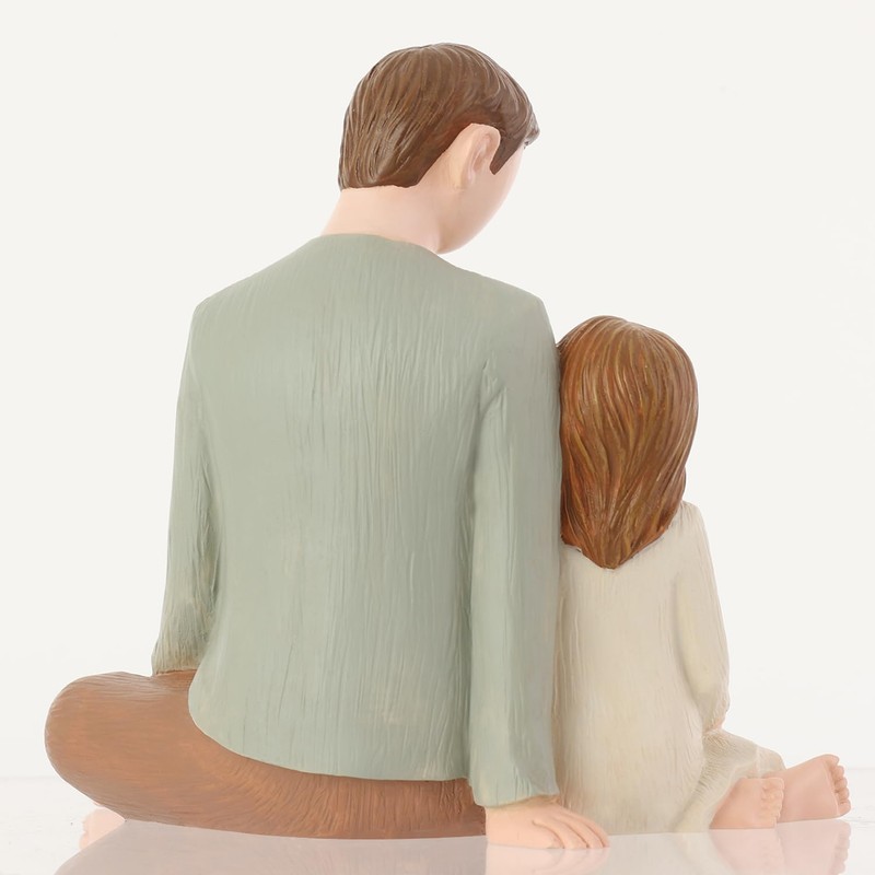 Carracci Father and Daughter Figures, Dad Daughter Statues, Shaped Hand-Painted