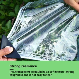 EASTARP 3'x6' 20 Mil Heavy Duty Clear Vinyl PVC Tarp,UV Resistant Glass Tarps Transparent Tarpaulin with Grommets&Reinforced Edges,Suit for Plant Greenhouse Balcony Garden Pet Hutch Roof,Full Size
