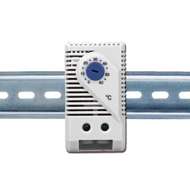 Mechanical Thermostat, 0-60°C Adjustable Normally Open Temperature Controller Switch for Heater Filter Fan Cooling Equipment Other Signal Device (Blue Button) (KTS011)