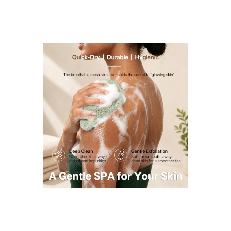 Esponja de red africana para la ducha, 2 esponjas exfoliantes