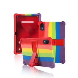for Onn 12.1 Inch Pro Tablet 2024 Model Case,Soft Silicone Adjustable Stand Cover Lightweight Kids Friendly,Rainbow