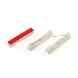 E-outstanding Self-Adhesive Safety Pin 50PCS 1.42 inches White Adhesive Flat Back Bar Pins for ID Badges, Ribbons,Nametags and Crafting