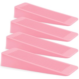 Pink Rubber Door Stop 4 Pack, Door Stoppers for Floor, Door Stops Indoors, Door Wedge, Non-Slip Rubber Door Stopper, Door Wedges Indoors, Ideal for All Floor Types