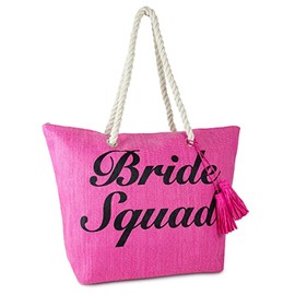 Magid Bride Squad Beach Bag Packable Large Tote, Pink