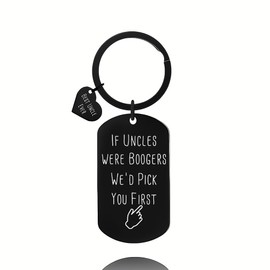 Uncle Father's day Bday Birthday Gift from Nephew Niece, Black Engraved Funny uncle Keychains fo Unclesr Step Father Day Retirement Gifts for Best Uncles Men Car Key Chain Keyrings