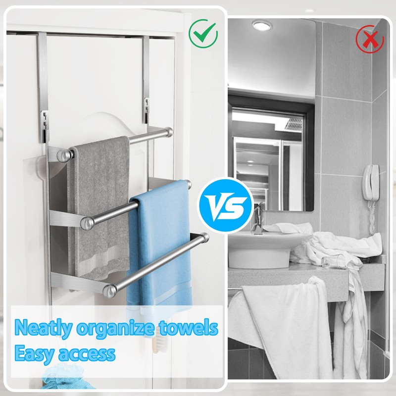Over The Door Towel Rack,304 Stainless Steel Towel Rack with