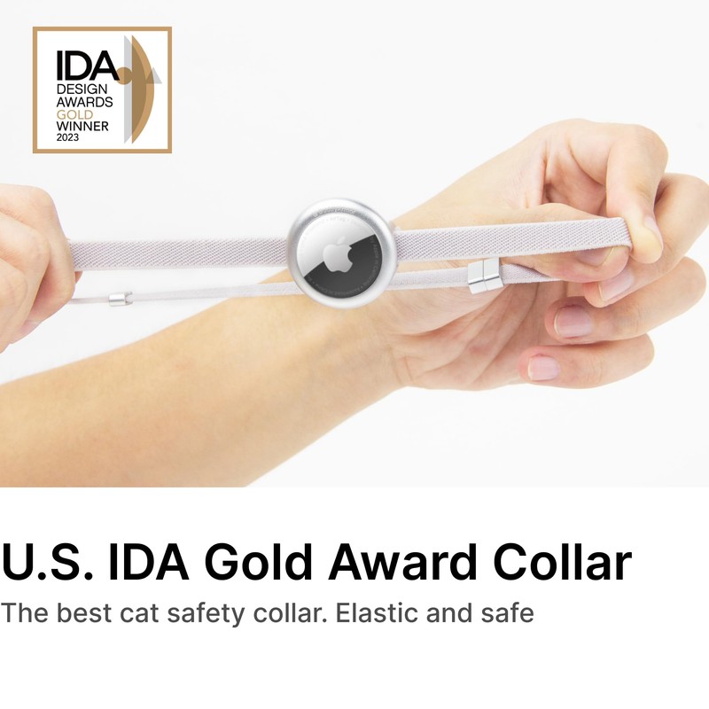 BuddyArmor Cat Airtag Collar, US IDA Gold Award Cat Safety