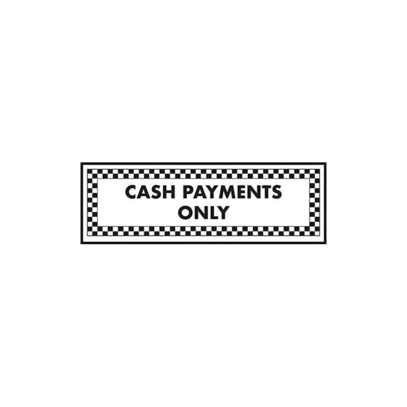 V Safety Cash Payments Only Sign - 200mm x 80mm