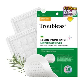 Troubless Micro-Point Patch Plus Limited Value Pack - Thin Hydrocolloid for Targeted Application w/ 180 Micro-Points - High-Absorption, Seamless Adhesion & Easy-Wear Zit Patches for Face (18 ea)