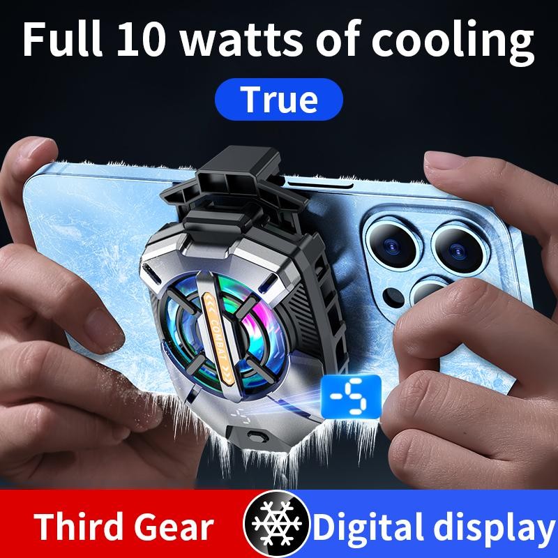 JOYYE Phone Cooler, Portable Lightweight Cooling Fan, LED Display Radiator,