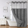 eachope Charcoal Grey No Hook Shower Curtain and Fabric Liner