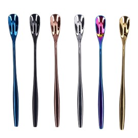 Coffee Spoons Set of 6, 6in Stainless Steel Long Handle Spoon, Premium Coffee Stirrers, Ice Tea Spoons, Ice Cream Spoon, Cocktail Stirring Spoons, Tea Spoons