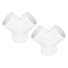 PATIKIL 2" PVC Rohrbeschläge 2Pack 3 Wege Y Form Wasserschlauch
